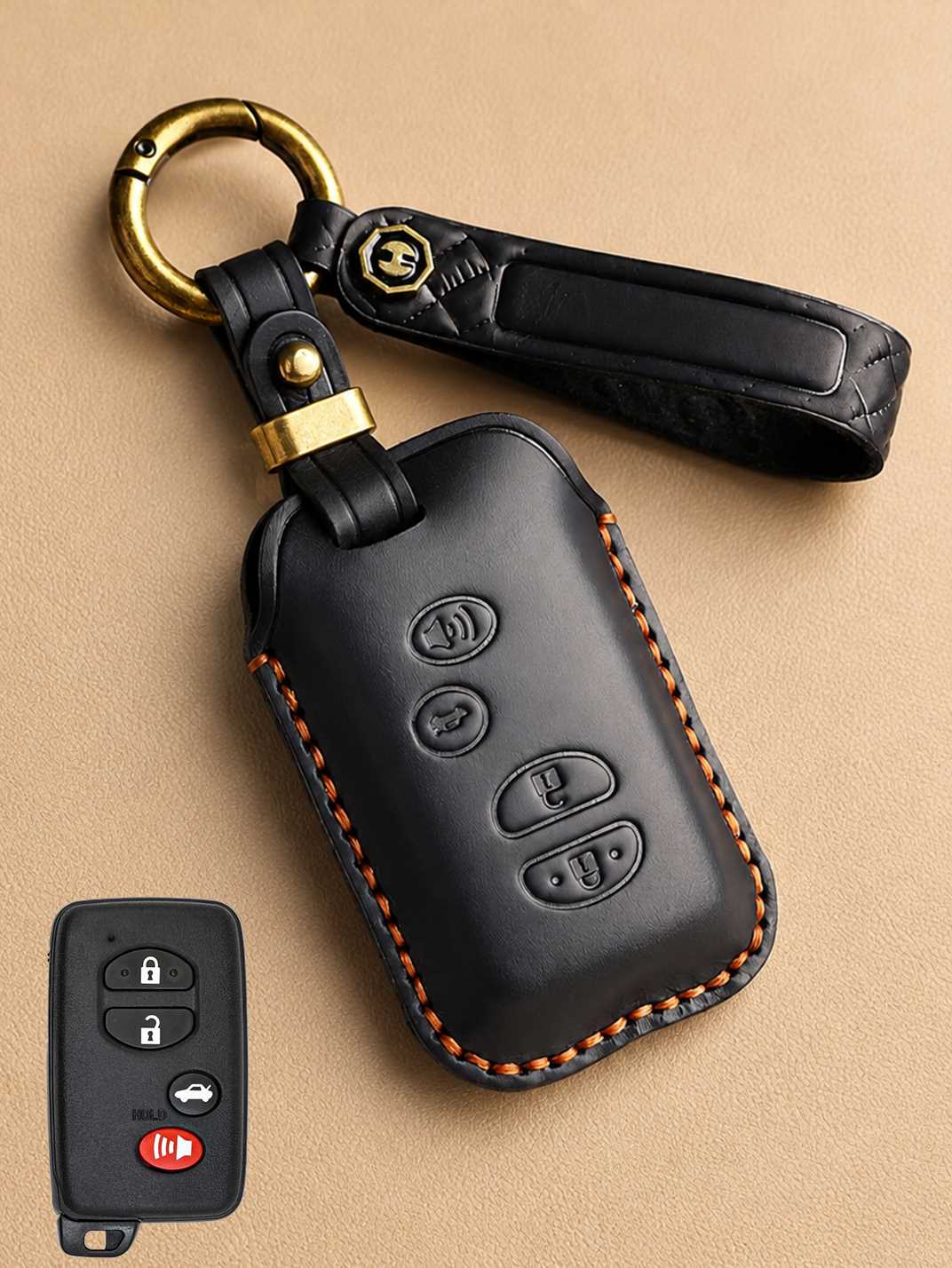 Premium Genuine Leather Toyota Key Cover