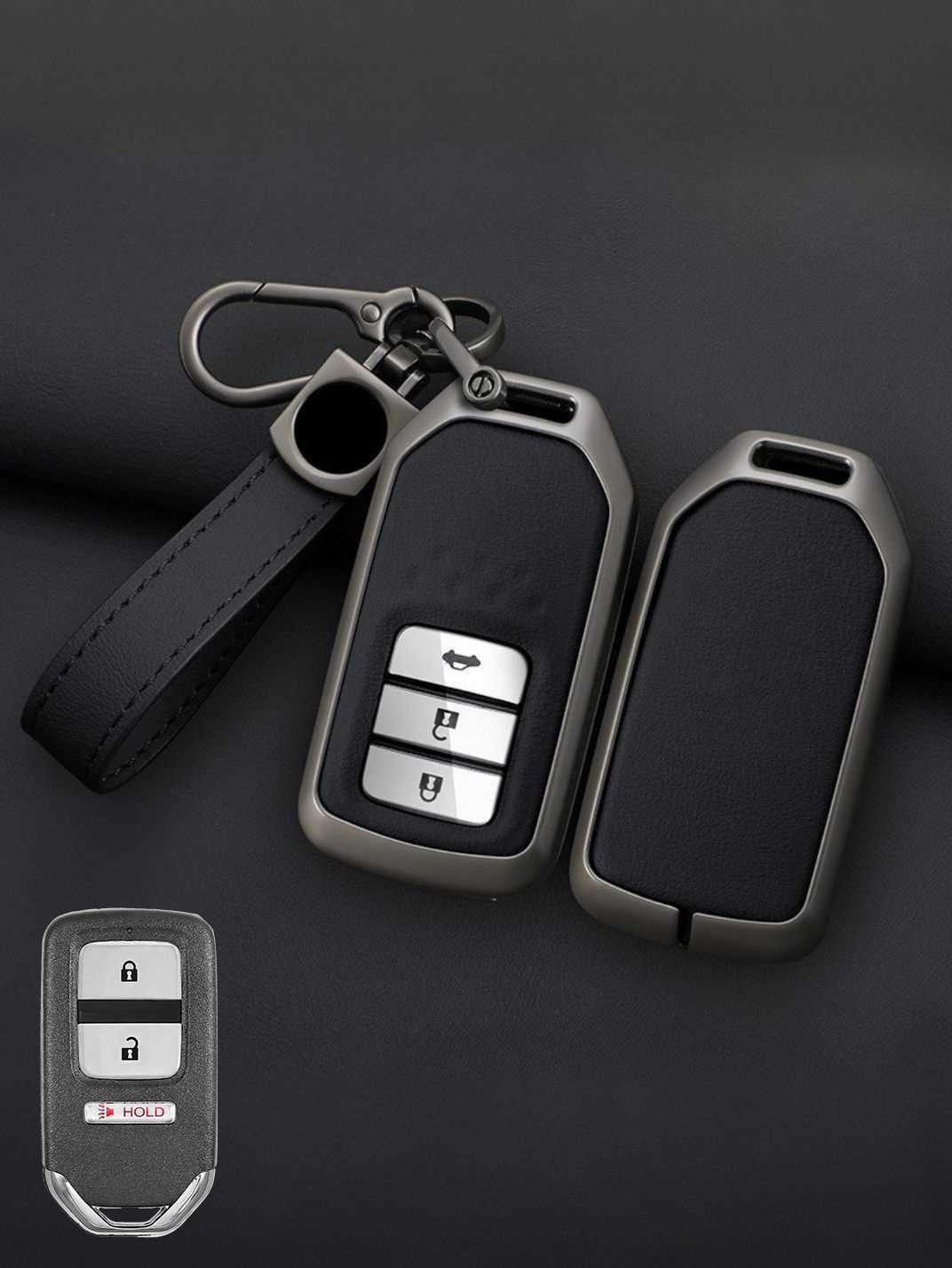 Honda Key Genuine Leather & Metal Frame