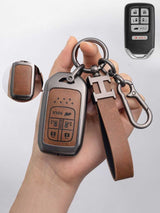 Honda Key Fob Cover with Leather & Metal Frame