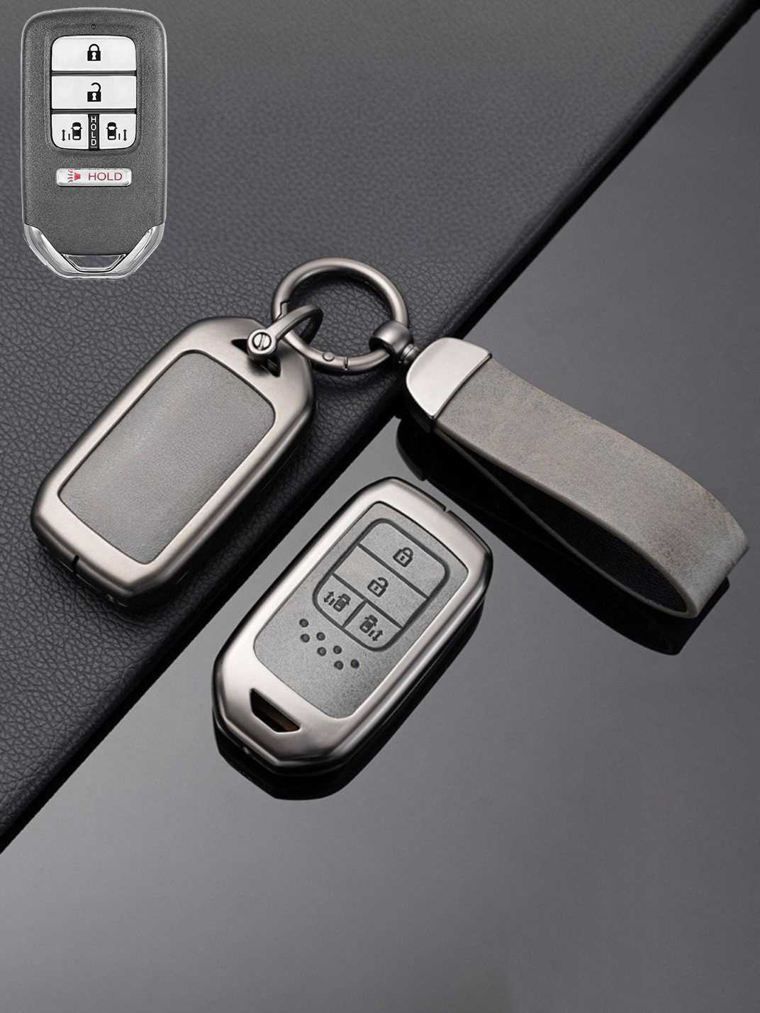Honda Key Genuine Leather & Metal Frame
