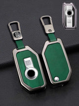 Vintage Leather & Metal Alloy BMW Motorcycle Key Cover