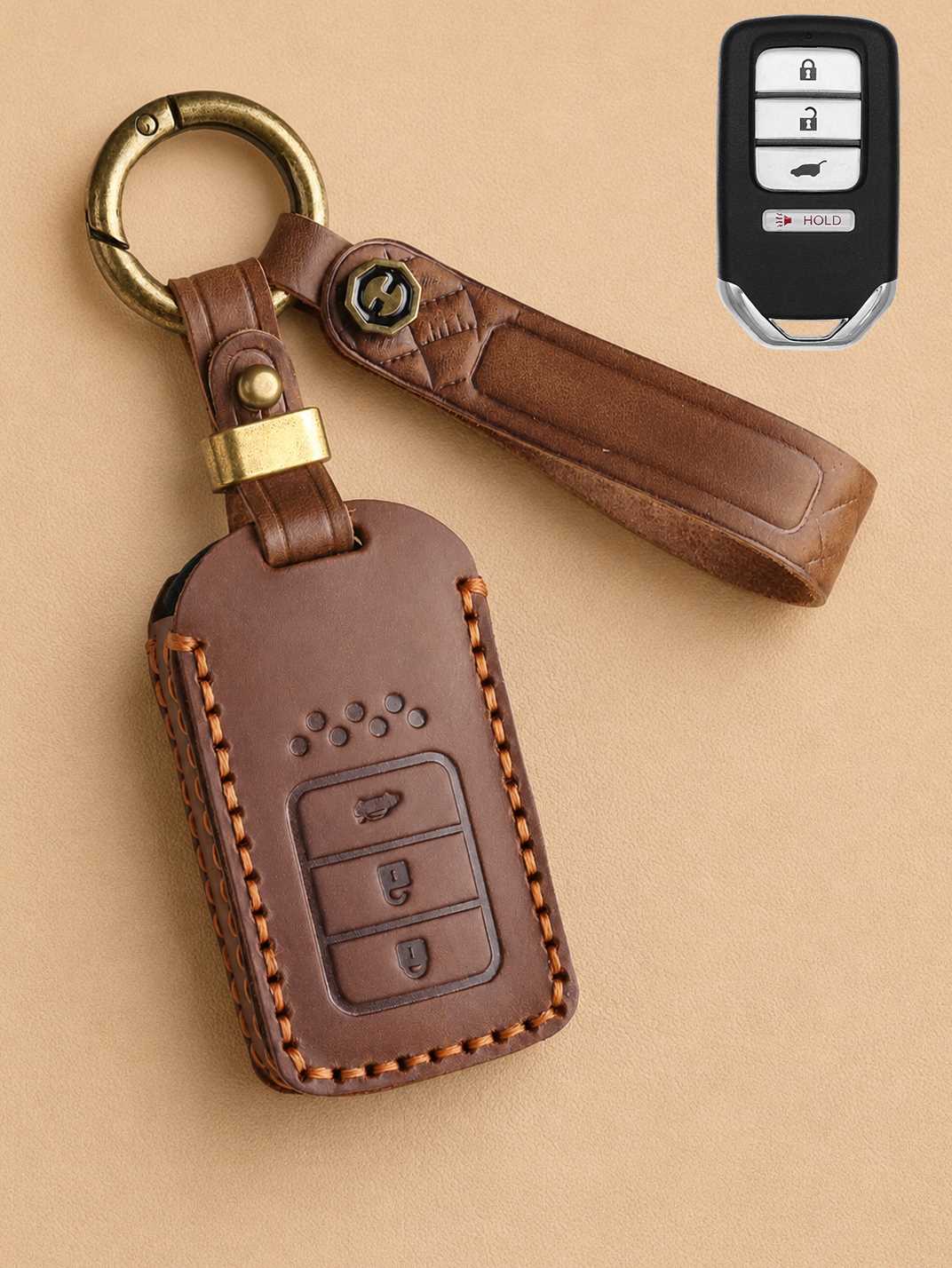 Premium Genuine Leather Honda Key Cover