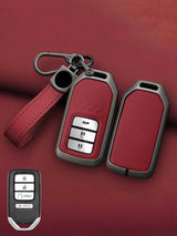 Honda Key Genuine Leather & Metal Frame