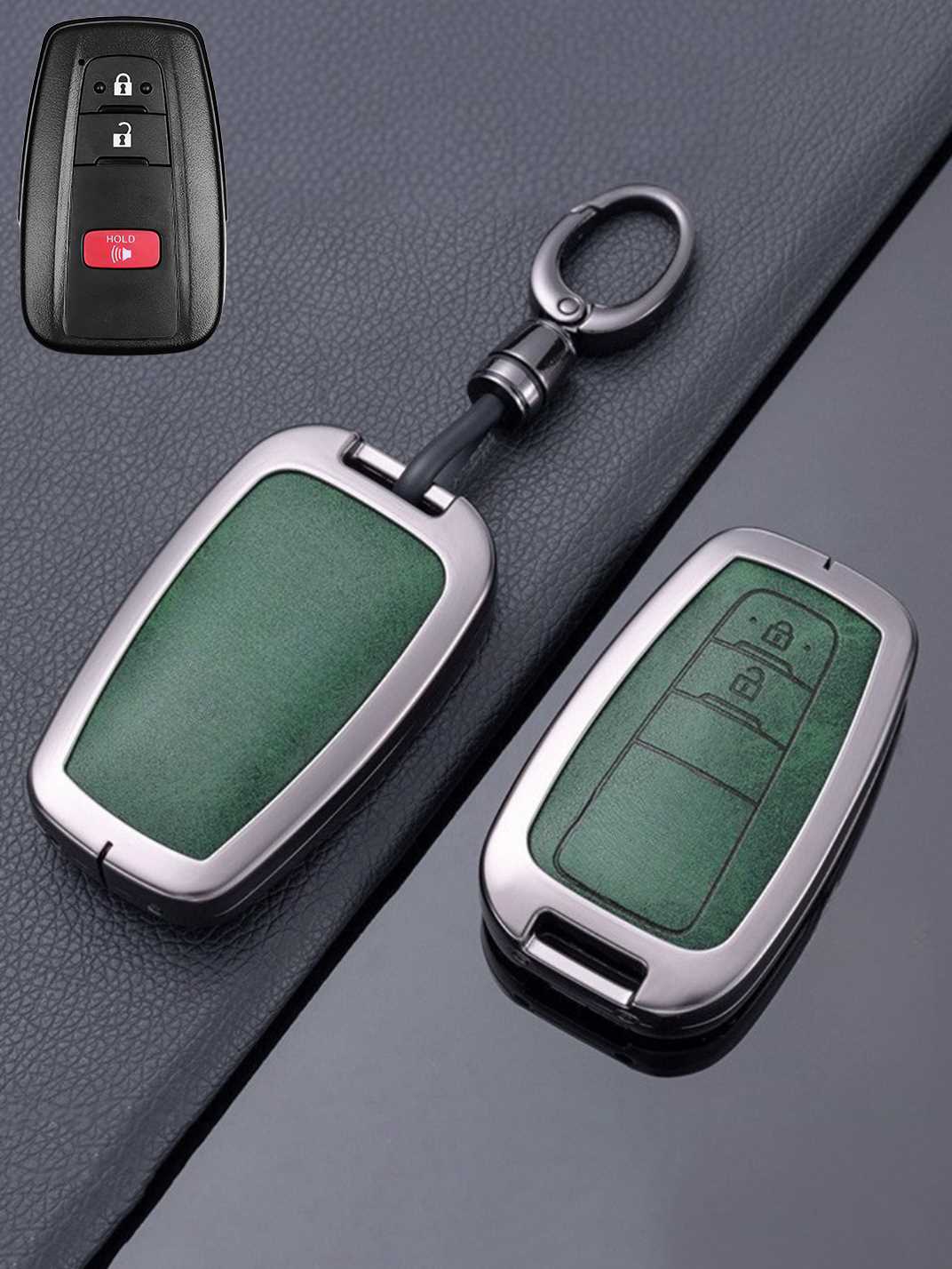 Toyota Key Genuine Leather & Metal Frame