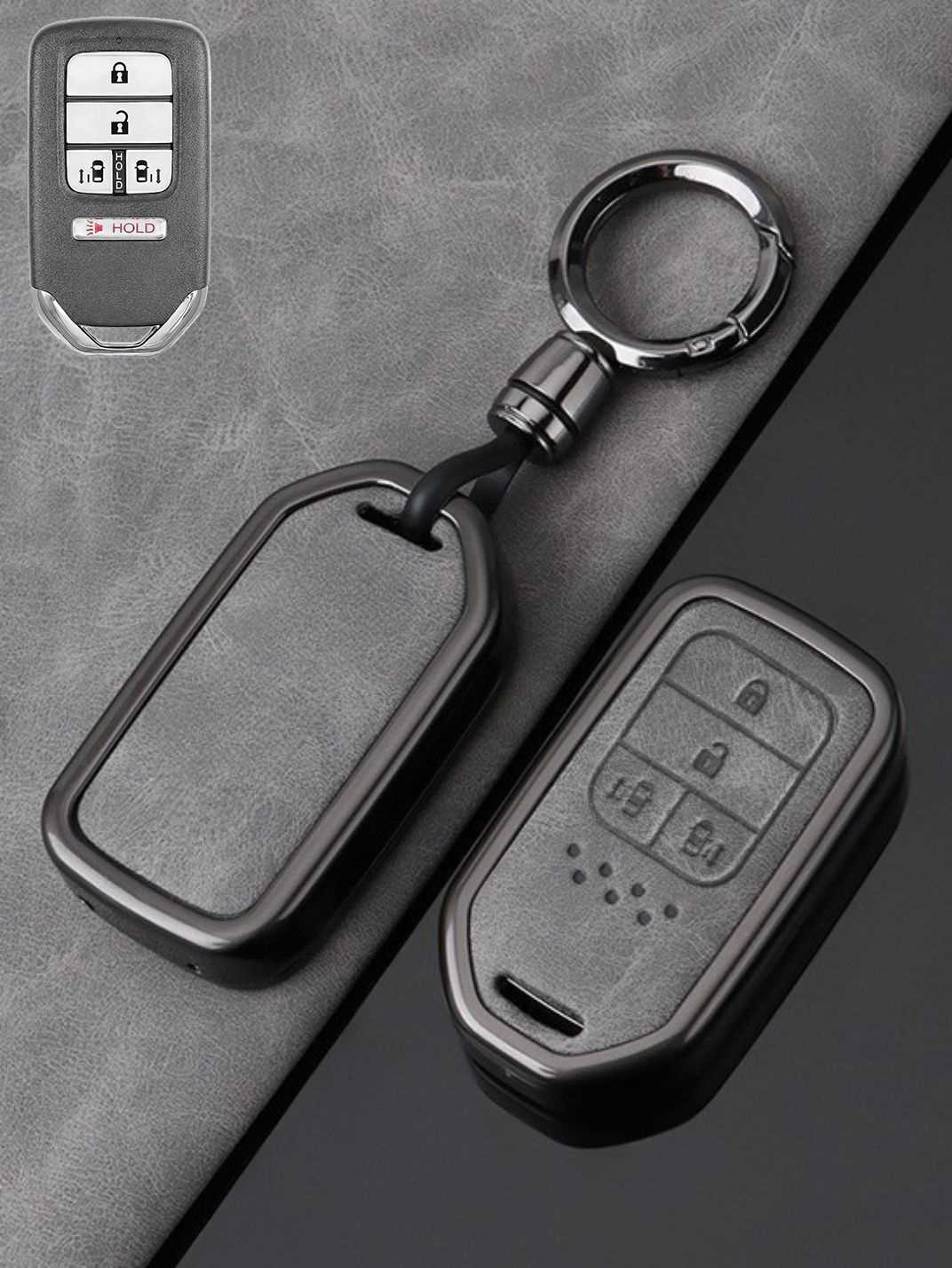 Honda Key Genuine Leather & Metal Frame