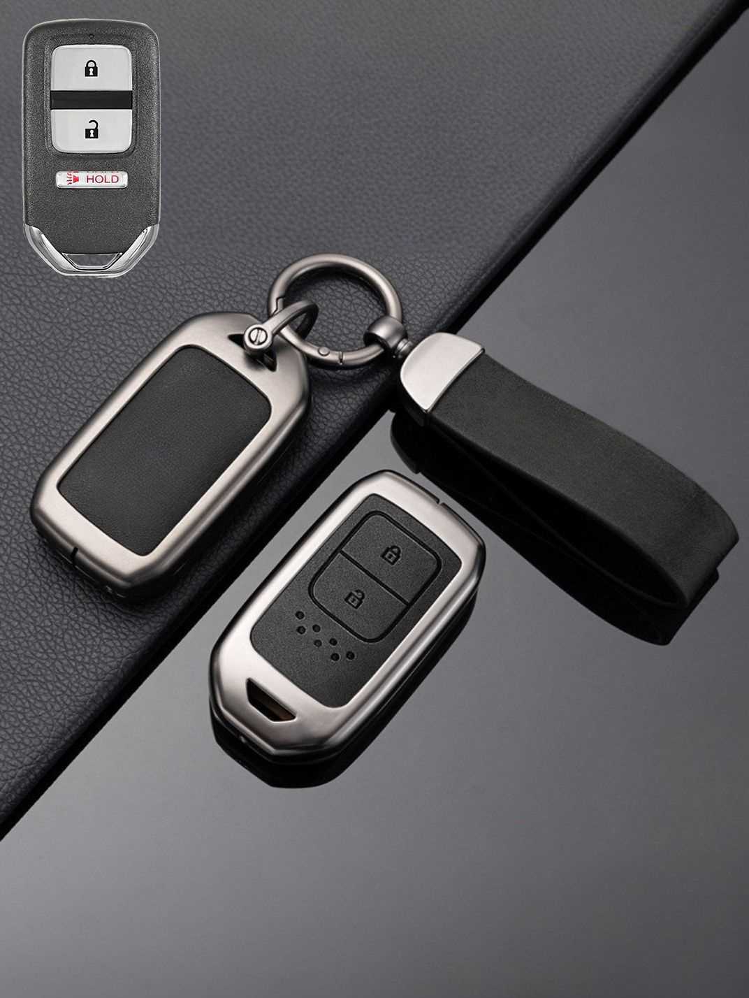 Honda Key Genuine Leather & Metal Frame
