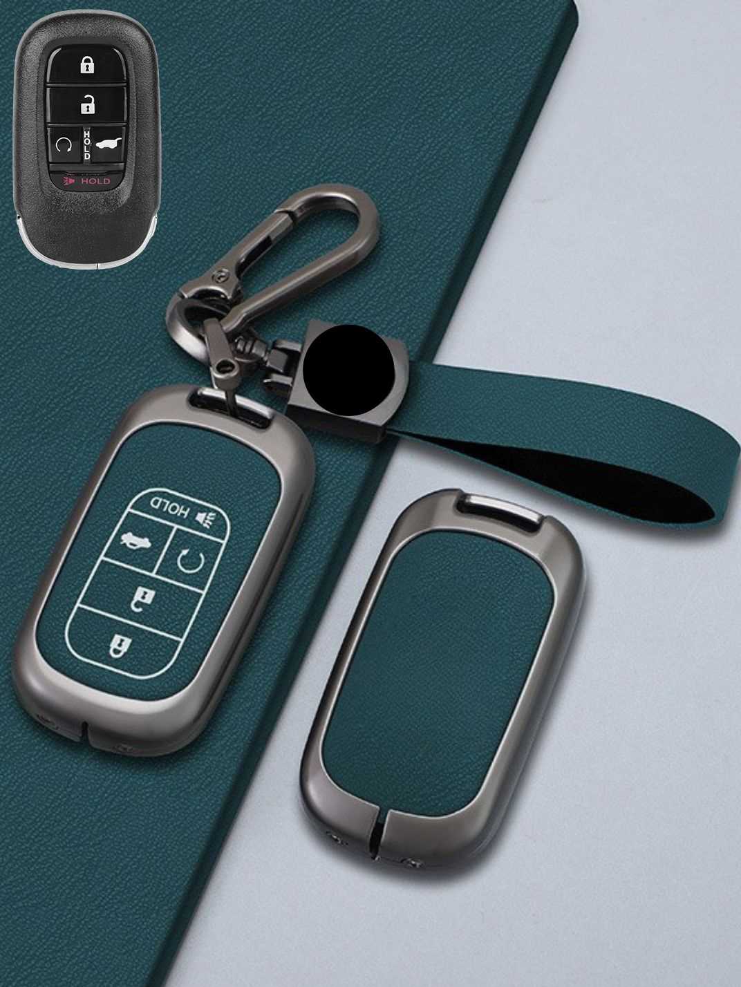 Honda Key Genuine Leather & Metal Frame