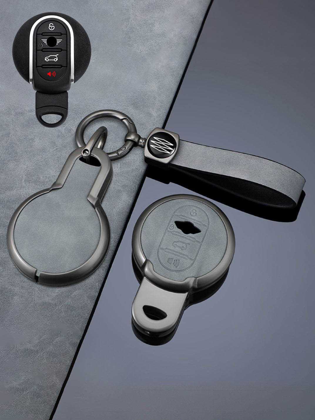 Vintage Leather & Metal Alloy MINI Key Cover