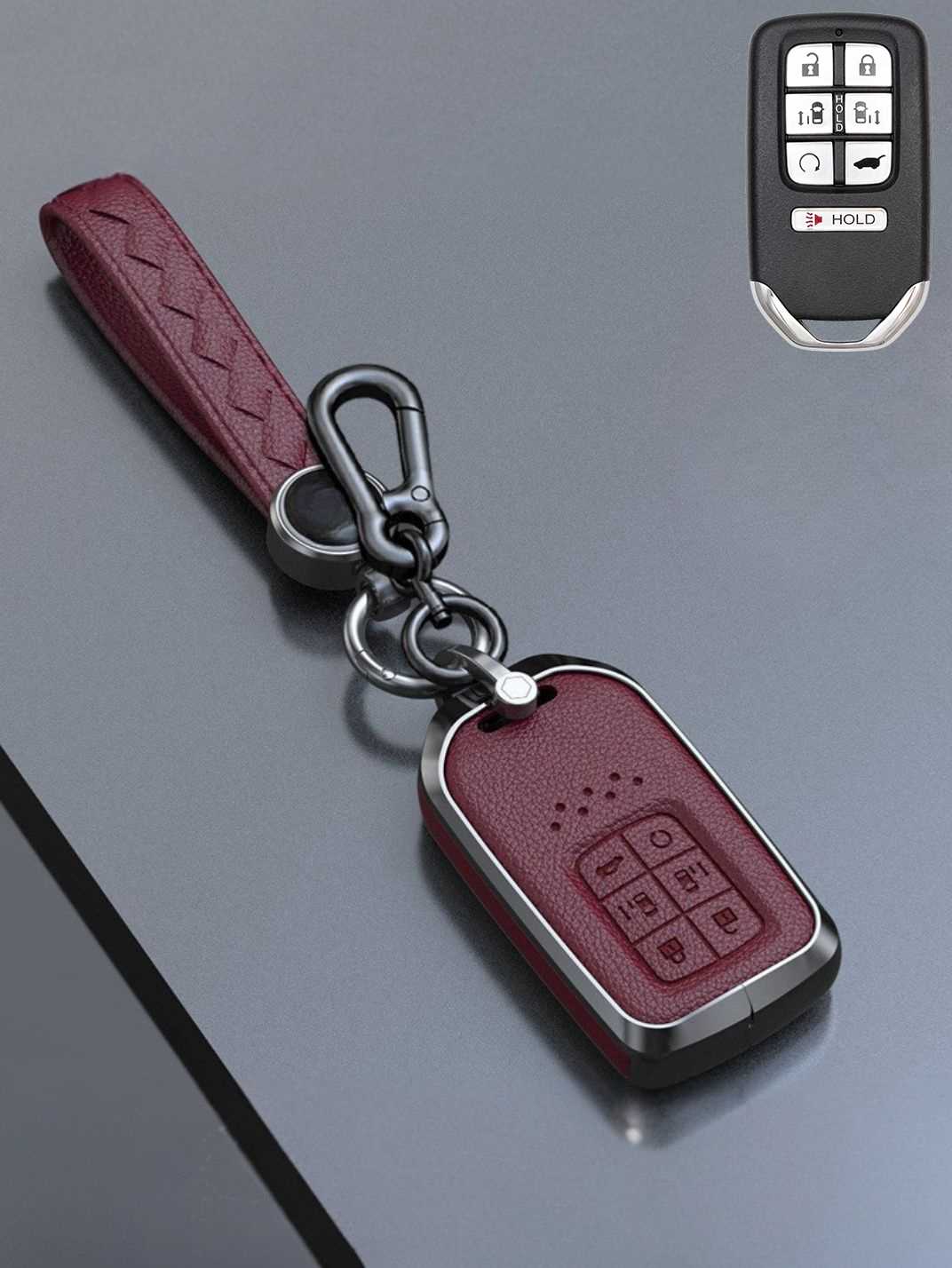 Honda Key Genuine Leather & Metal Frame