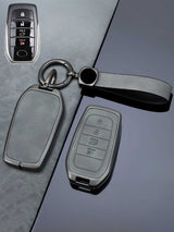Vintage Leather Metal Alloy Toyota Key Cover
