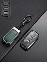 Vintage Leather Metal Alloy Toyota Key Cover