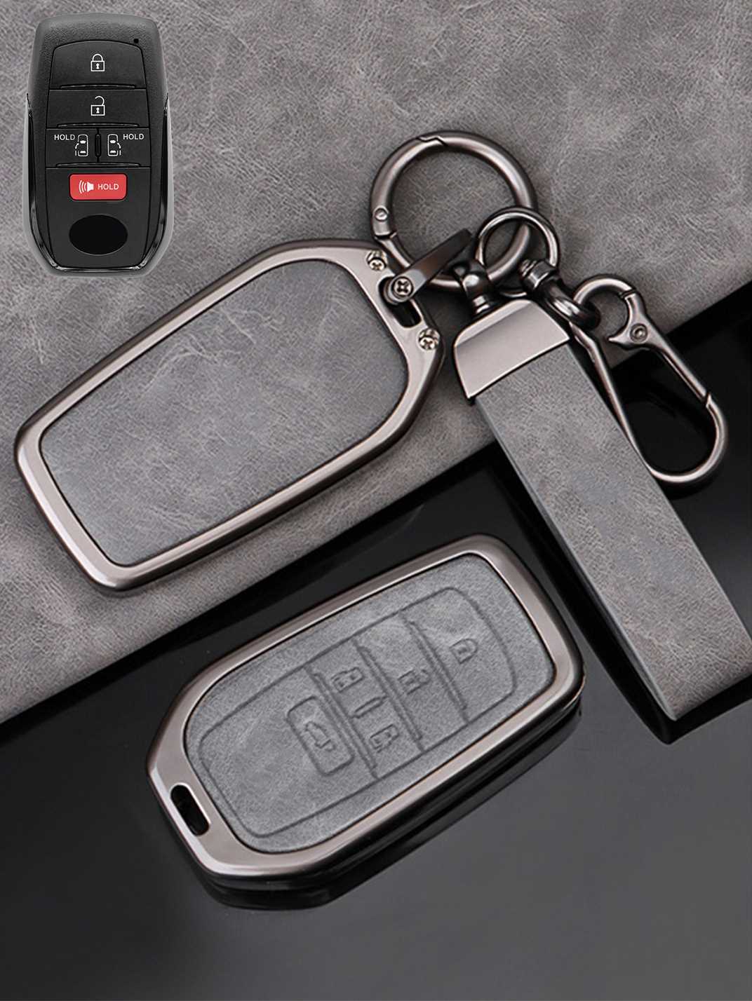 Toyota Key Fob Cover with Leather & Metal Frame