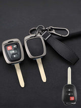 Vintage Leather Metal Alloy Toyota Key Cover
