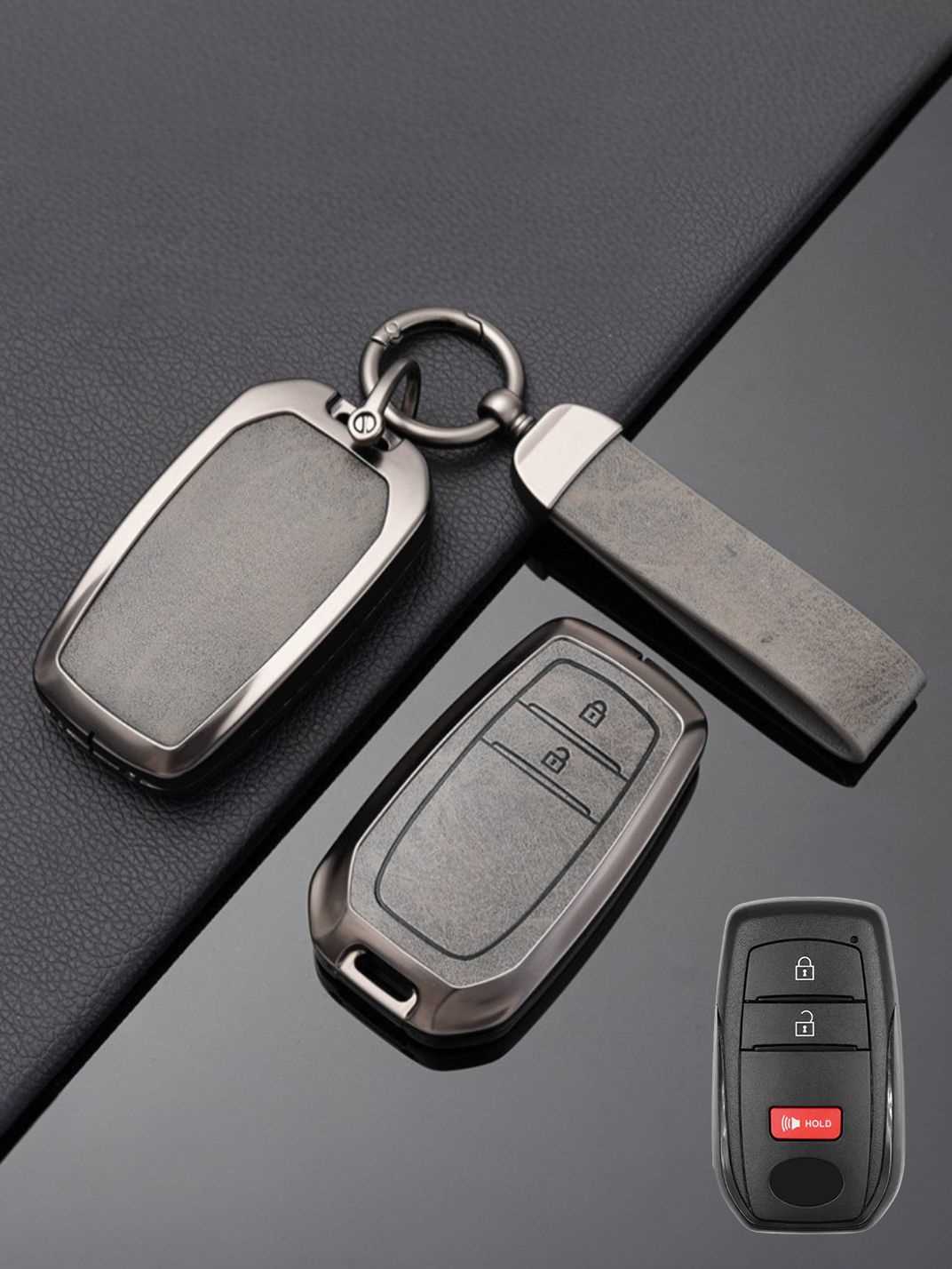 Toyota Key Genuine Leather & Metal Frame