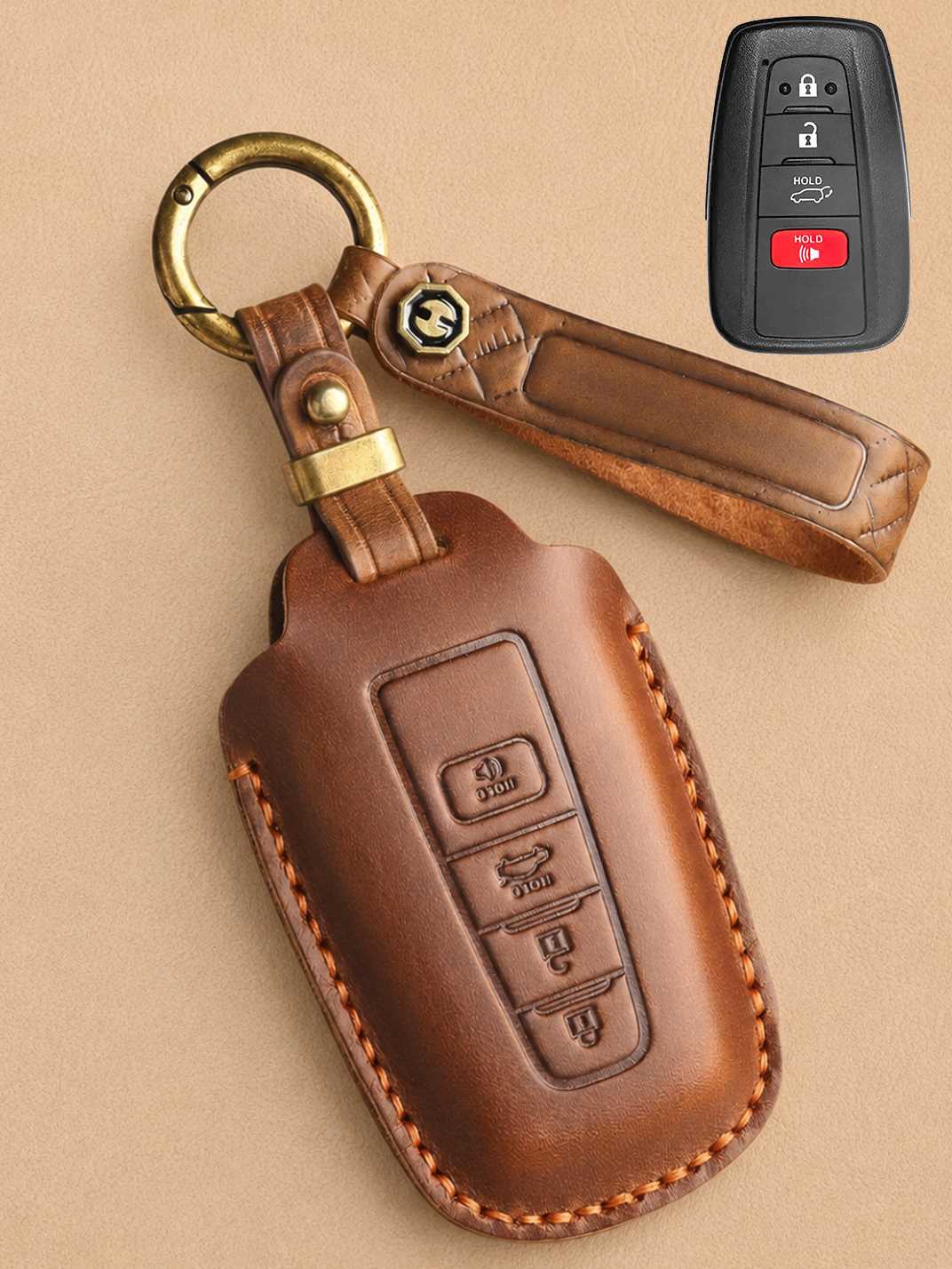 Premium Genuine Leather Toyota Key Cover