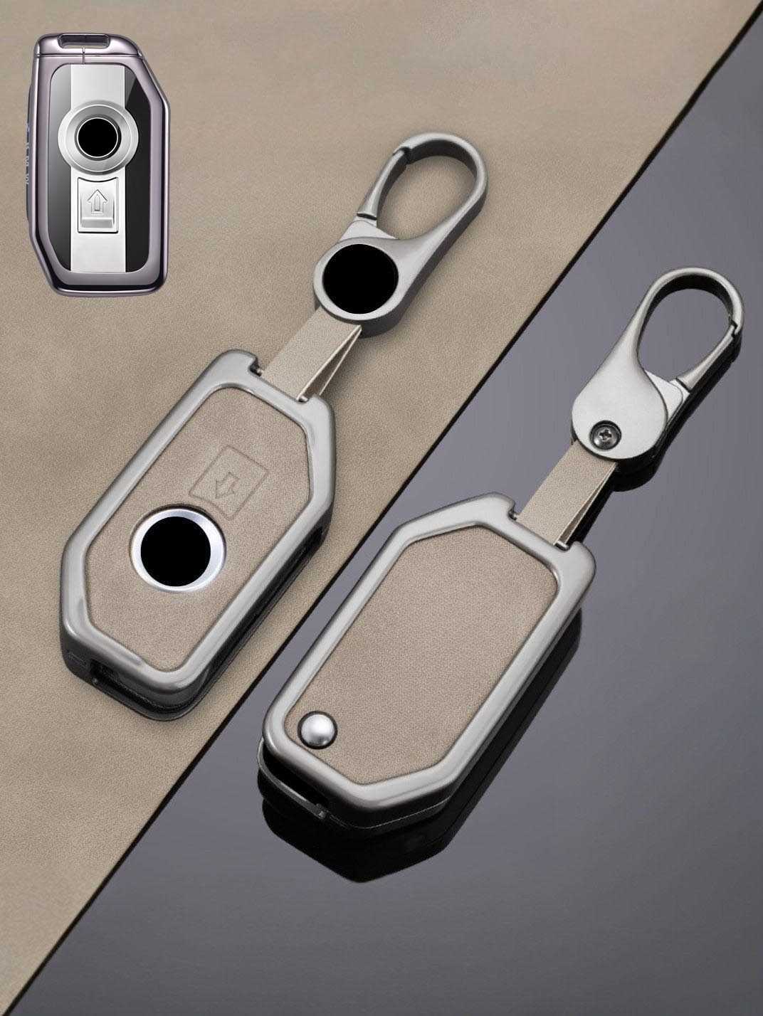 BMW Motorcycle Key Genuine Leather & Metal Frame