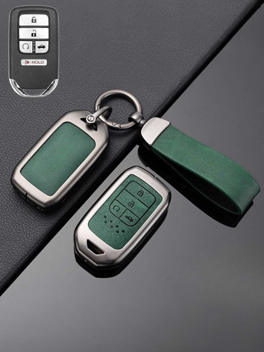 Honda Key Genuine Leather & Metal Frame
