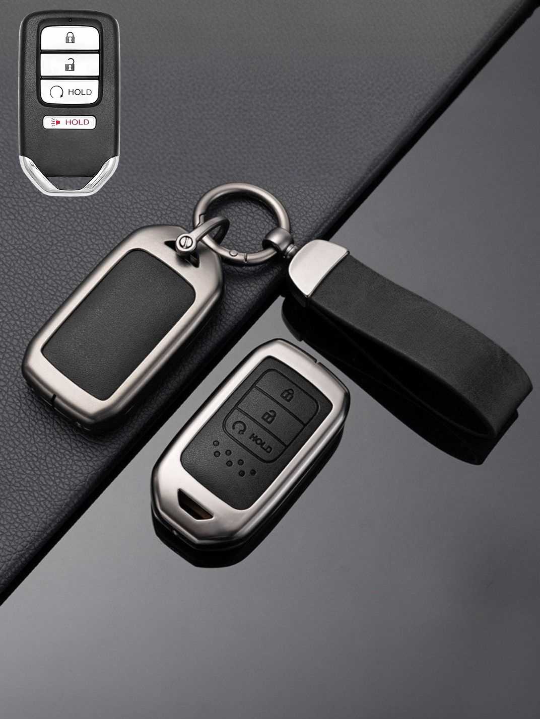 Honda Key Genuine Leather & Metal Frame