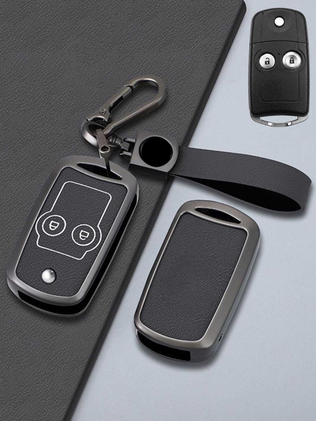 Honda Key Genuine Leather & Metal Frame