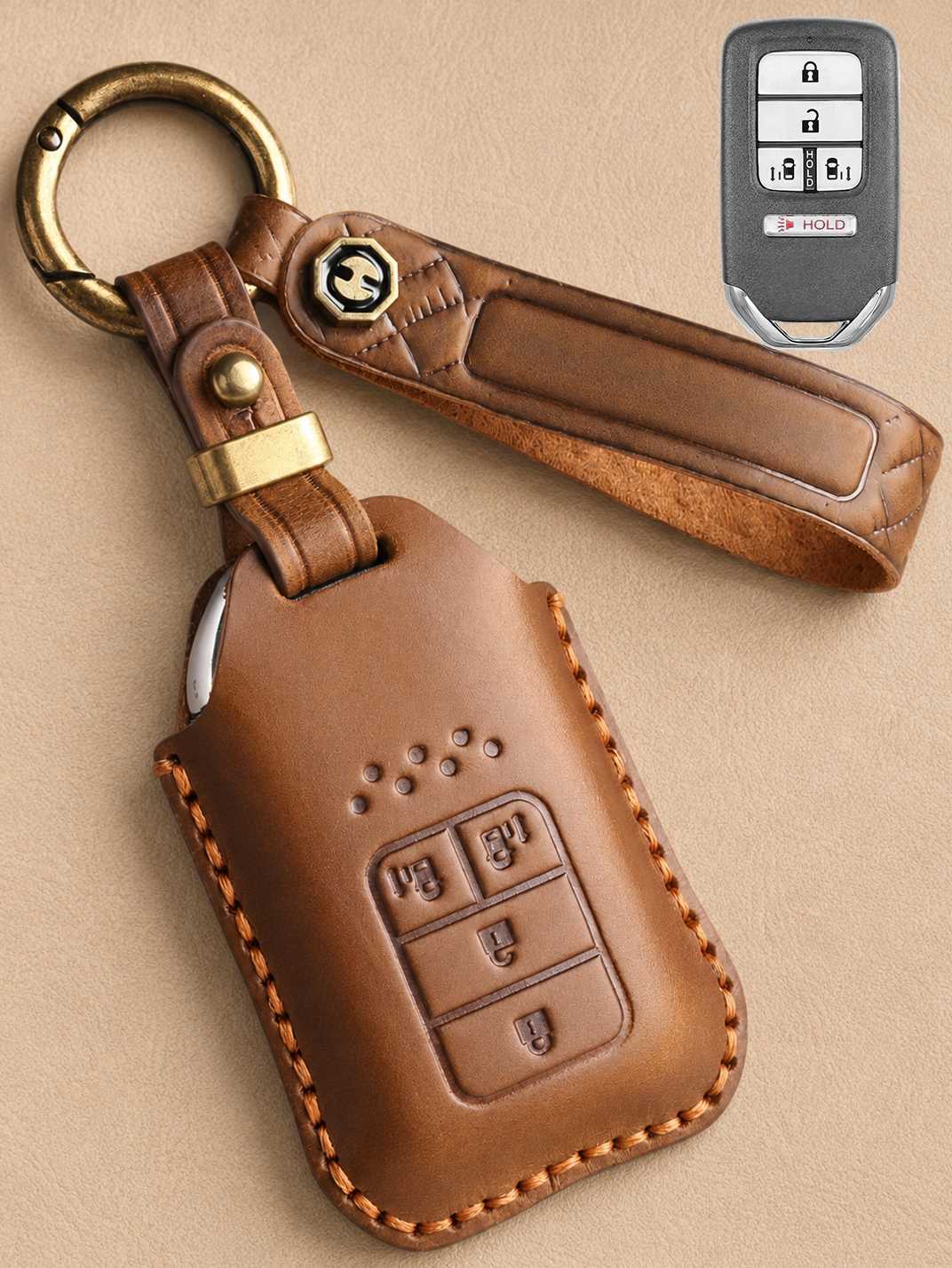 Premium Genuine Leather Honda Key Cover