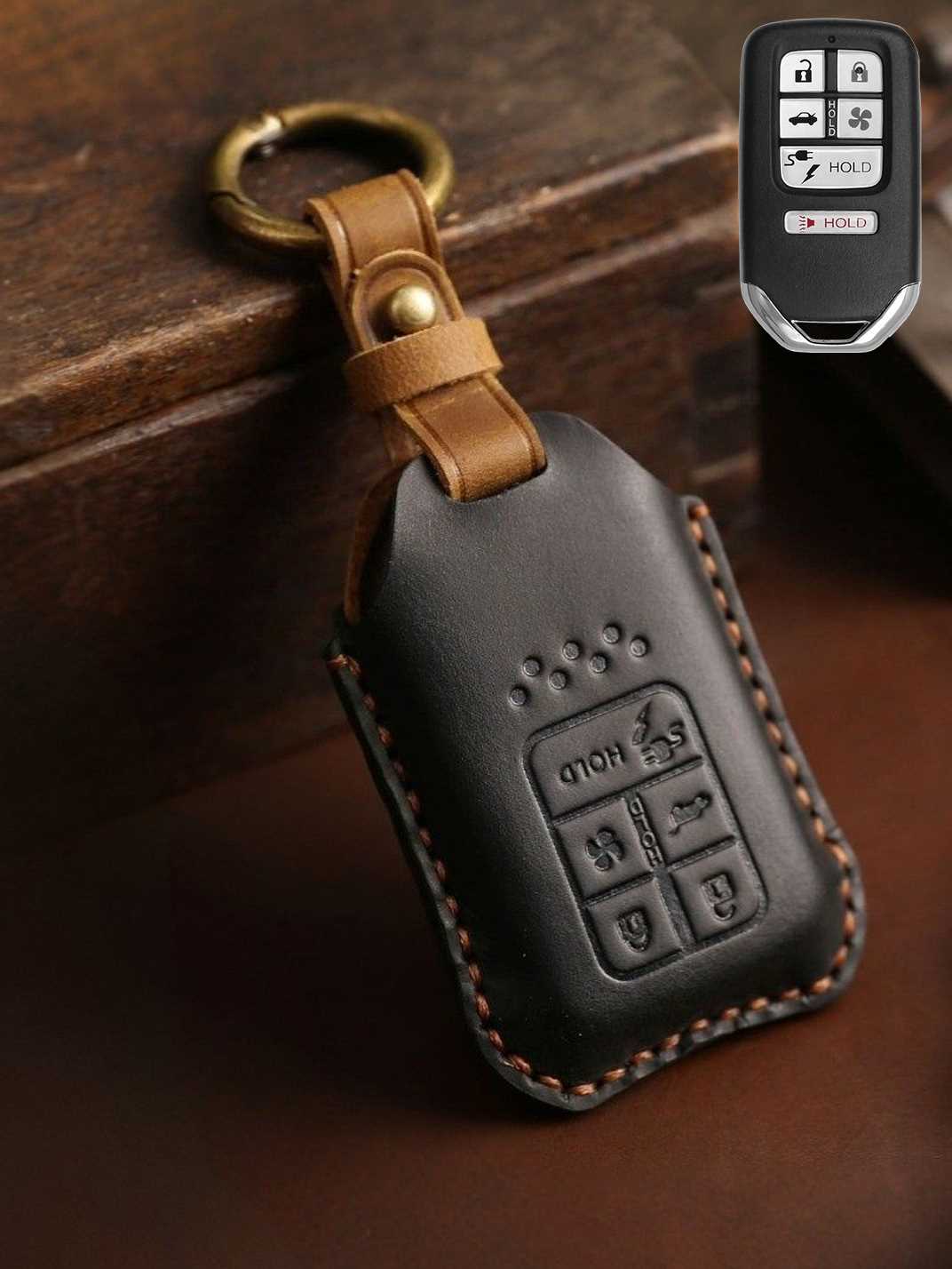 Premium Genuine Leather Honda Key Cover