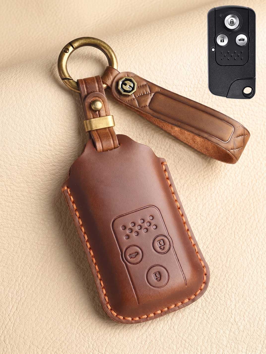 Premium Genuine Leather Honda Key Cover