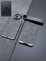 Vintage Leather Metal Alloy Honda Key Cover