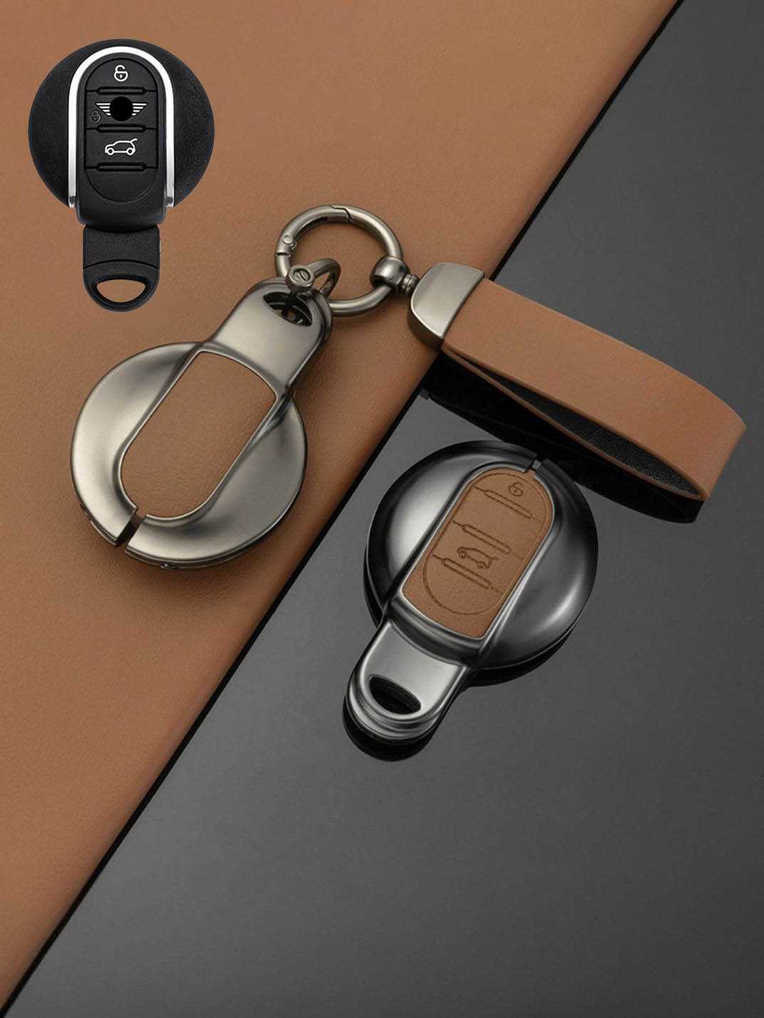 MINI Key Genuine Leather & Metal Frame