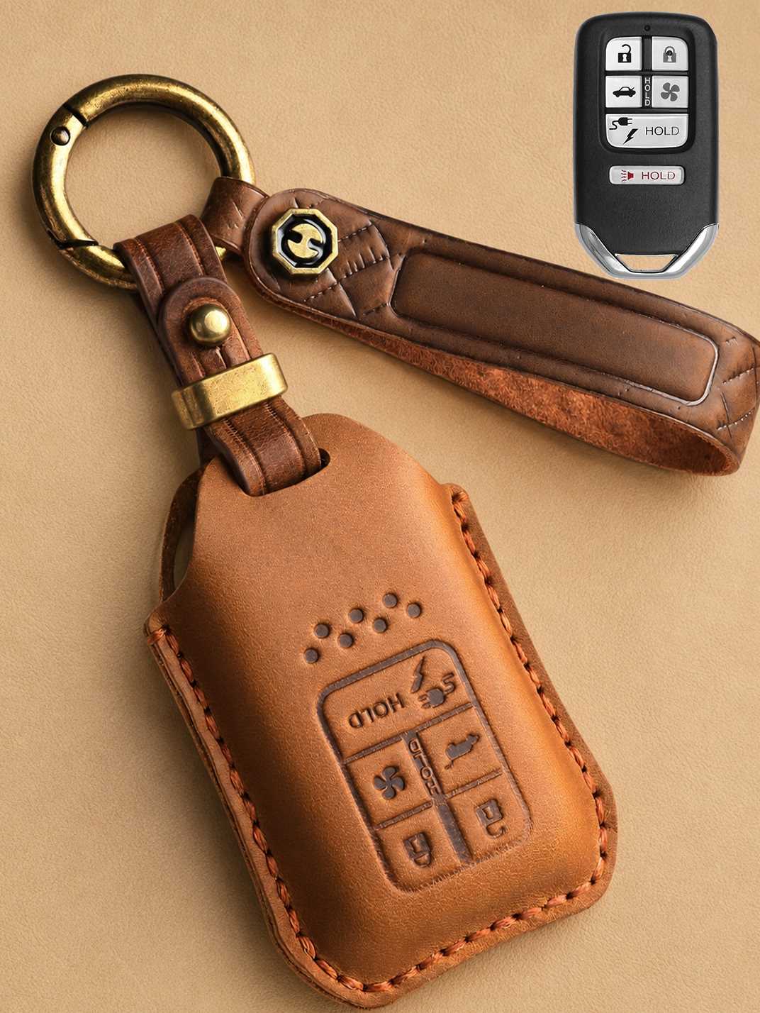 Premium Genuine Leather Honda Key Cover