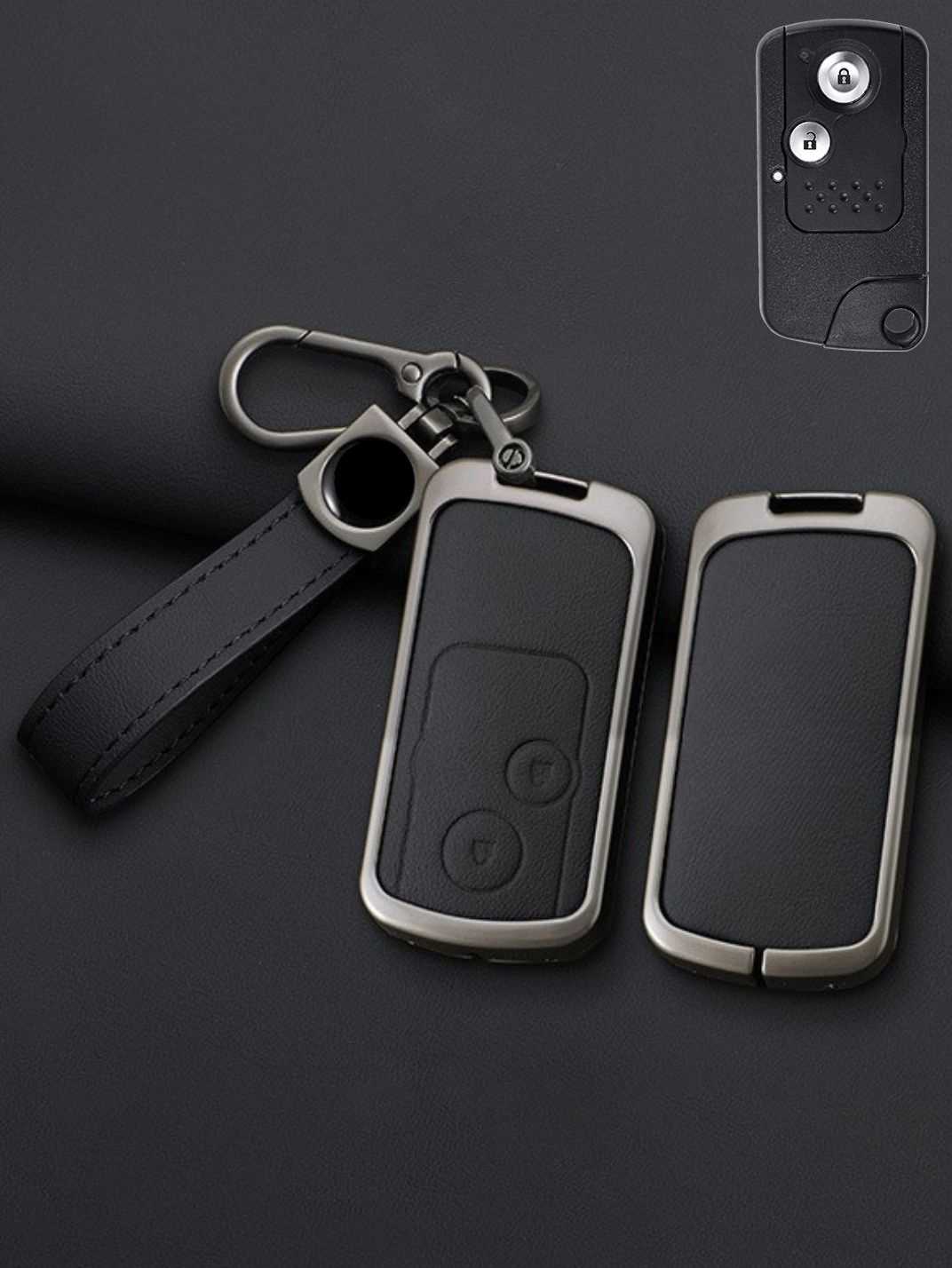 Honda Key Genuine Leather & Metal Frame