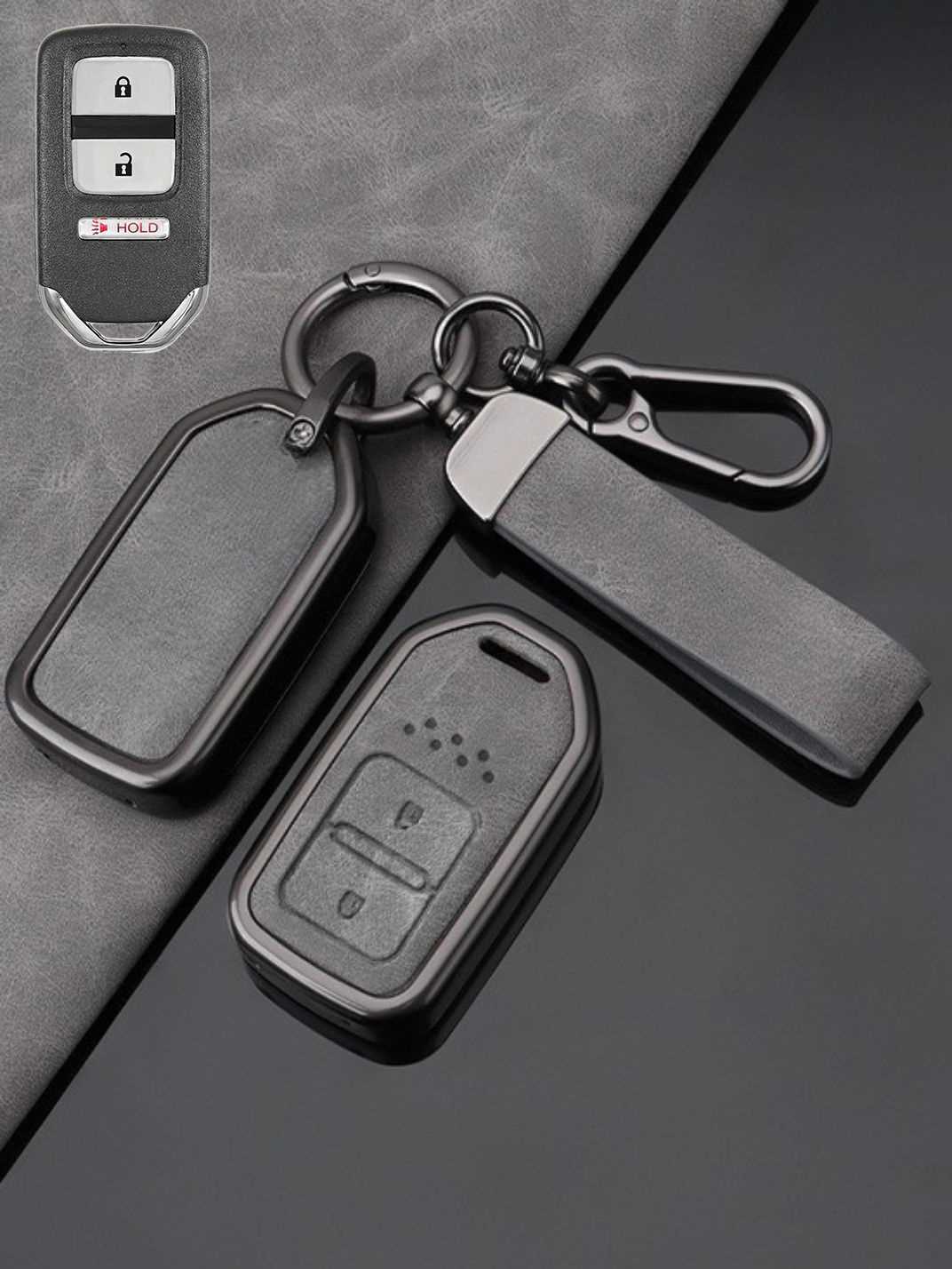 Honda Key Genuine Leather & Metal Frame