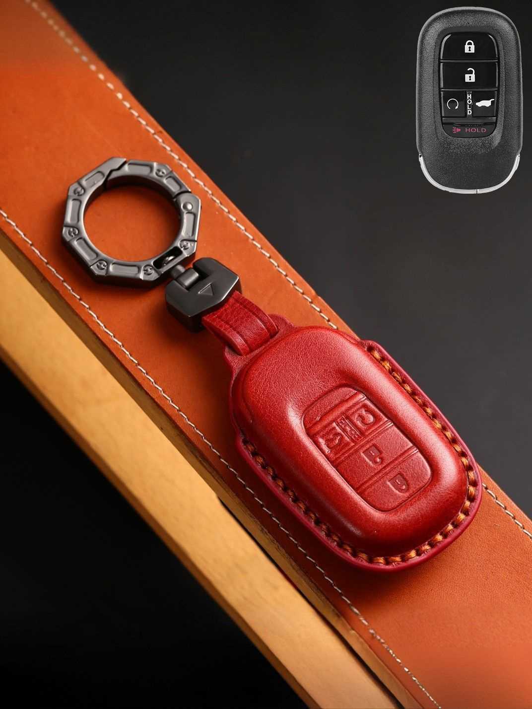 Premium Genuine Leather Honda Key Cover