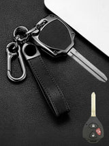 Vintage Leather Metal Alloy Toyota Key Cover