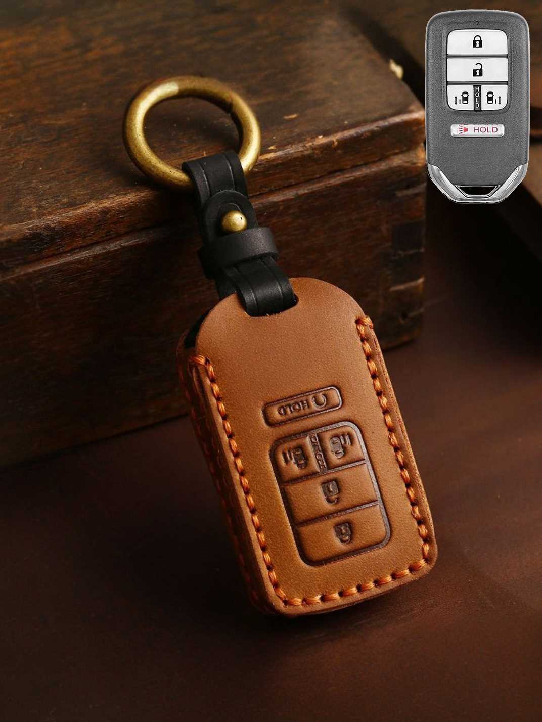 Premium Genuine Leather Honda Key Cover