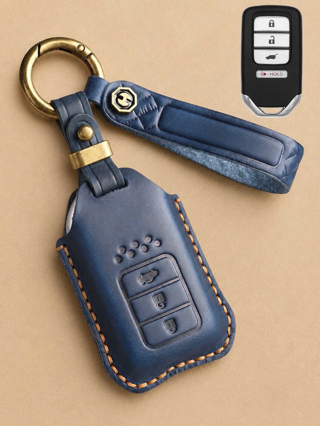 Premium Genuine Leather Honda Key Cover