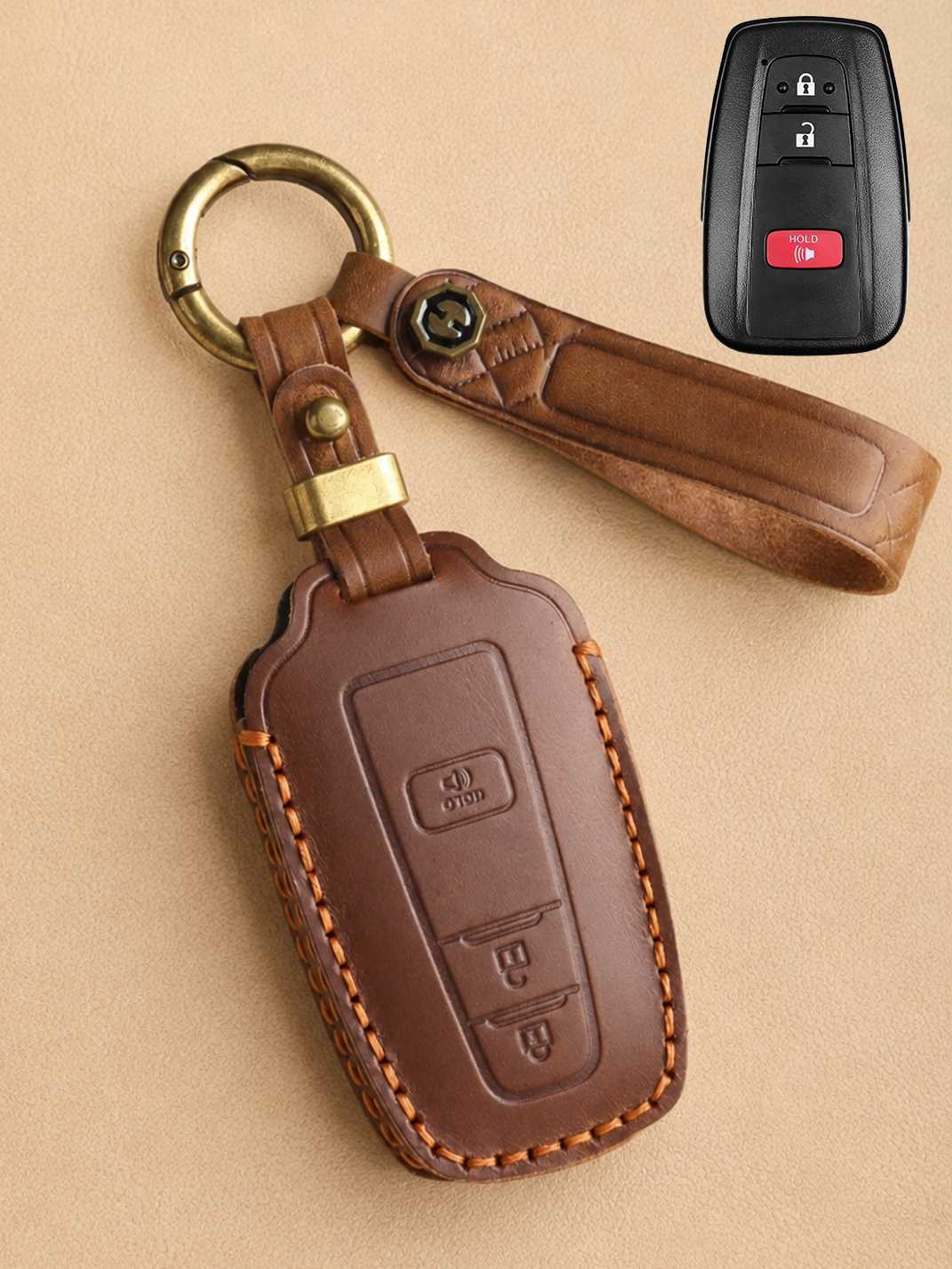 Premium Genuine Leather Toyota Key Cover