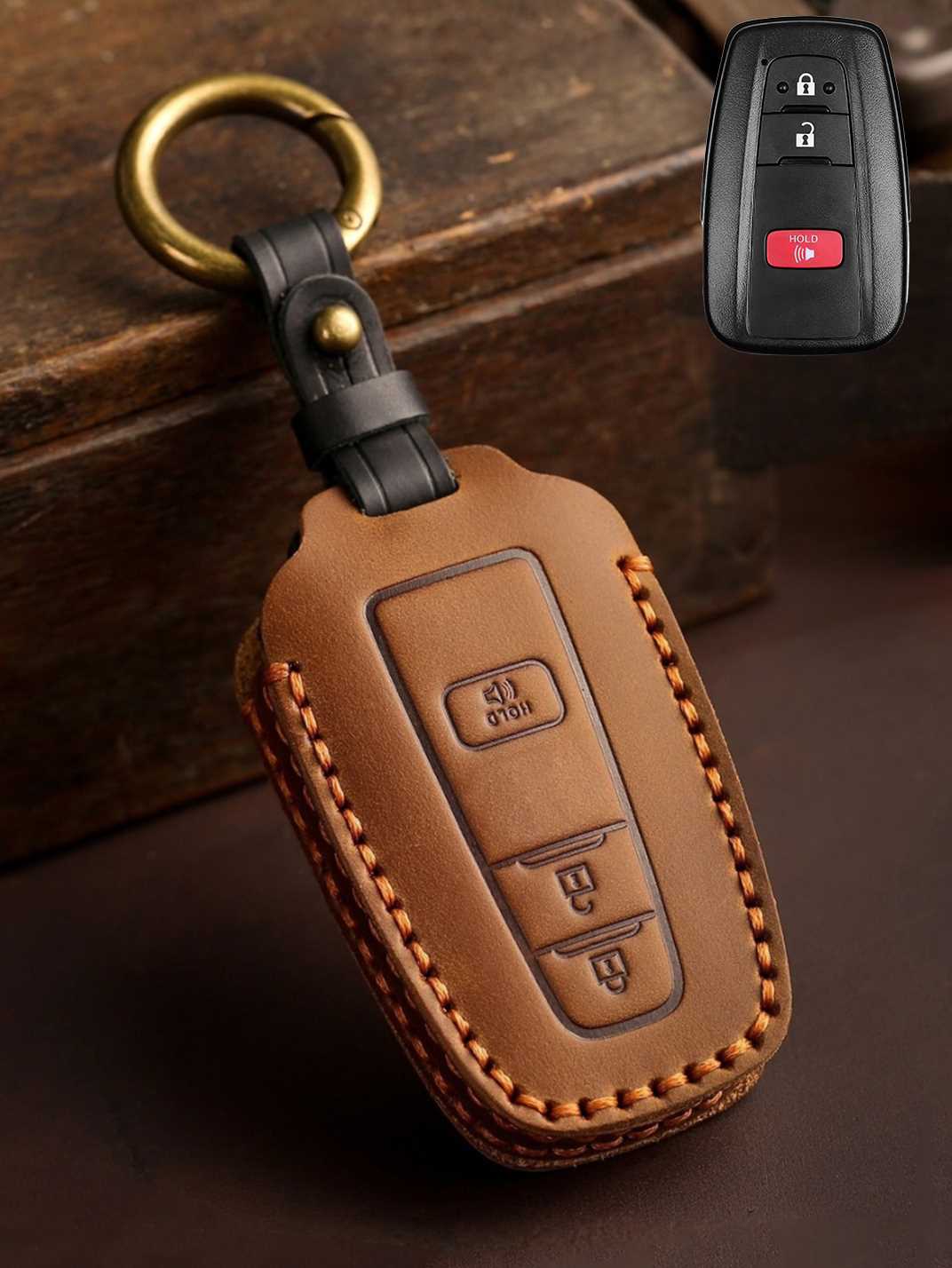 Premium Genuine Leather Toyota Key Cover