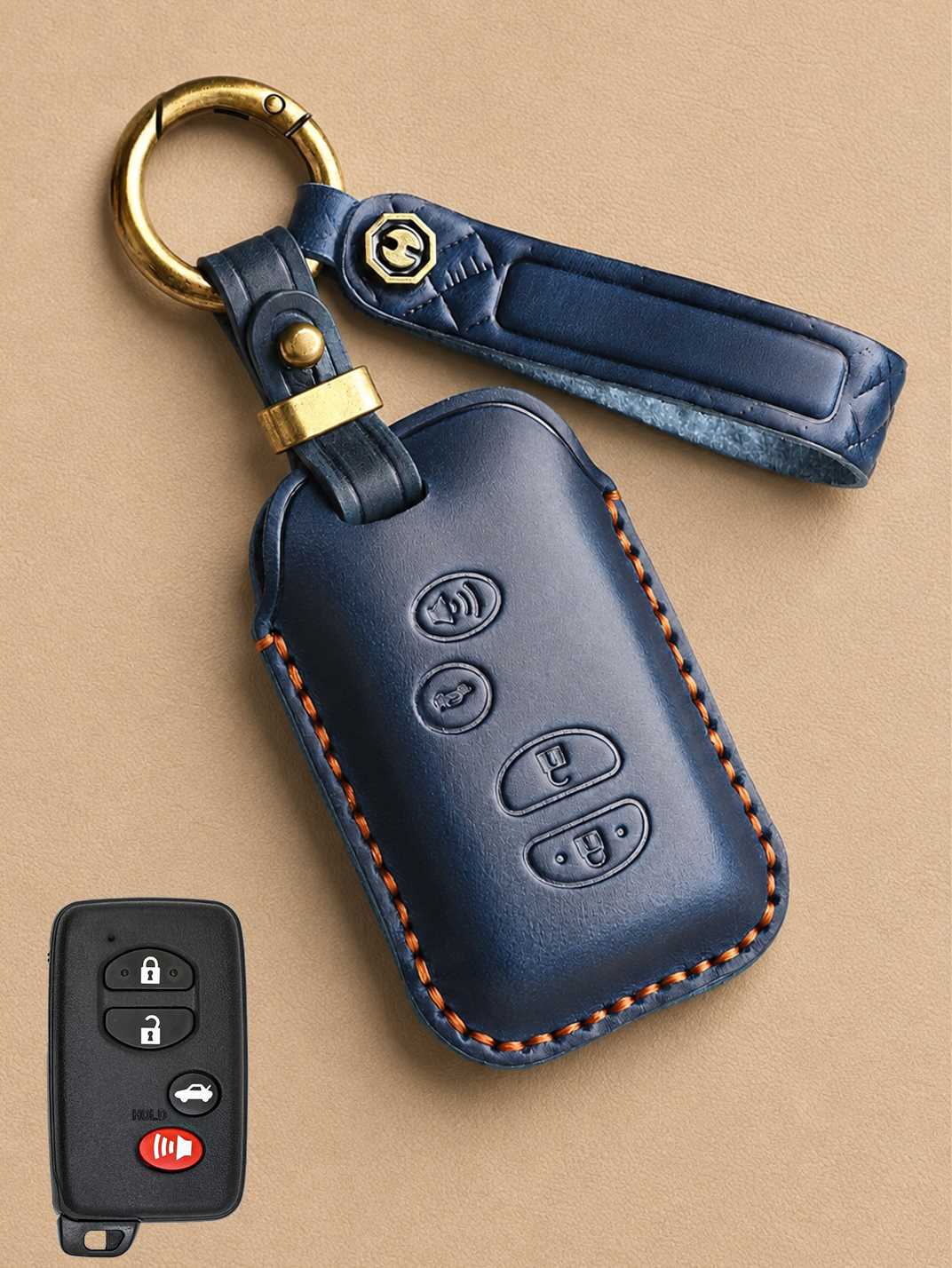 Premium Genuine Leather Toyota Key Cover