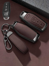 Audi Key Genuine Leather & Metal Frame Cover