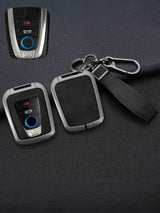 Vintage Leather Metal Alloy BMW Key Cover