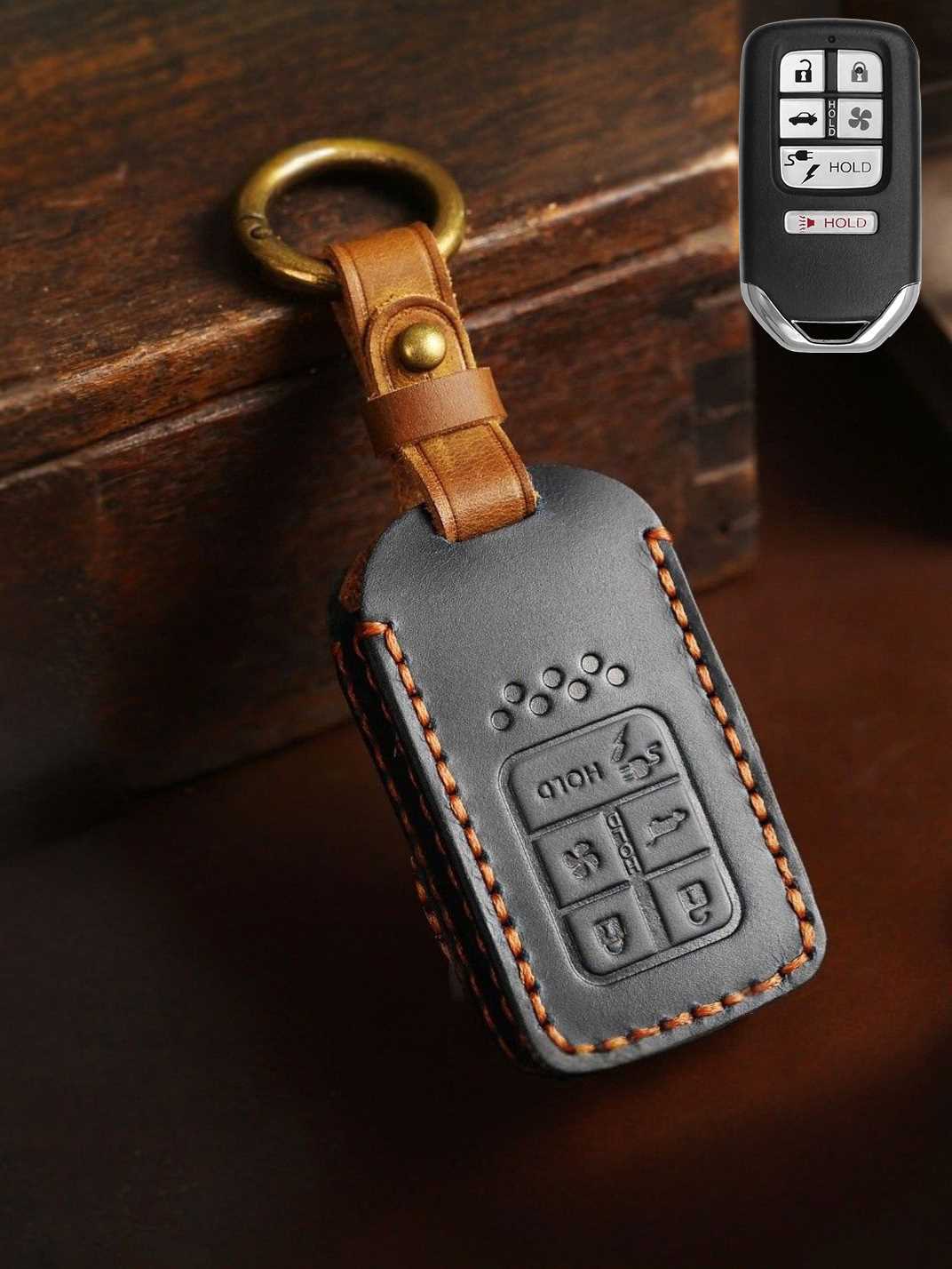 Premium Genuine Leather Honda Key Cover