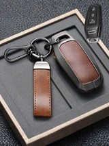 Audi Key Genuine Leather & Metal Frame Cover