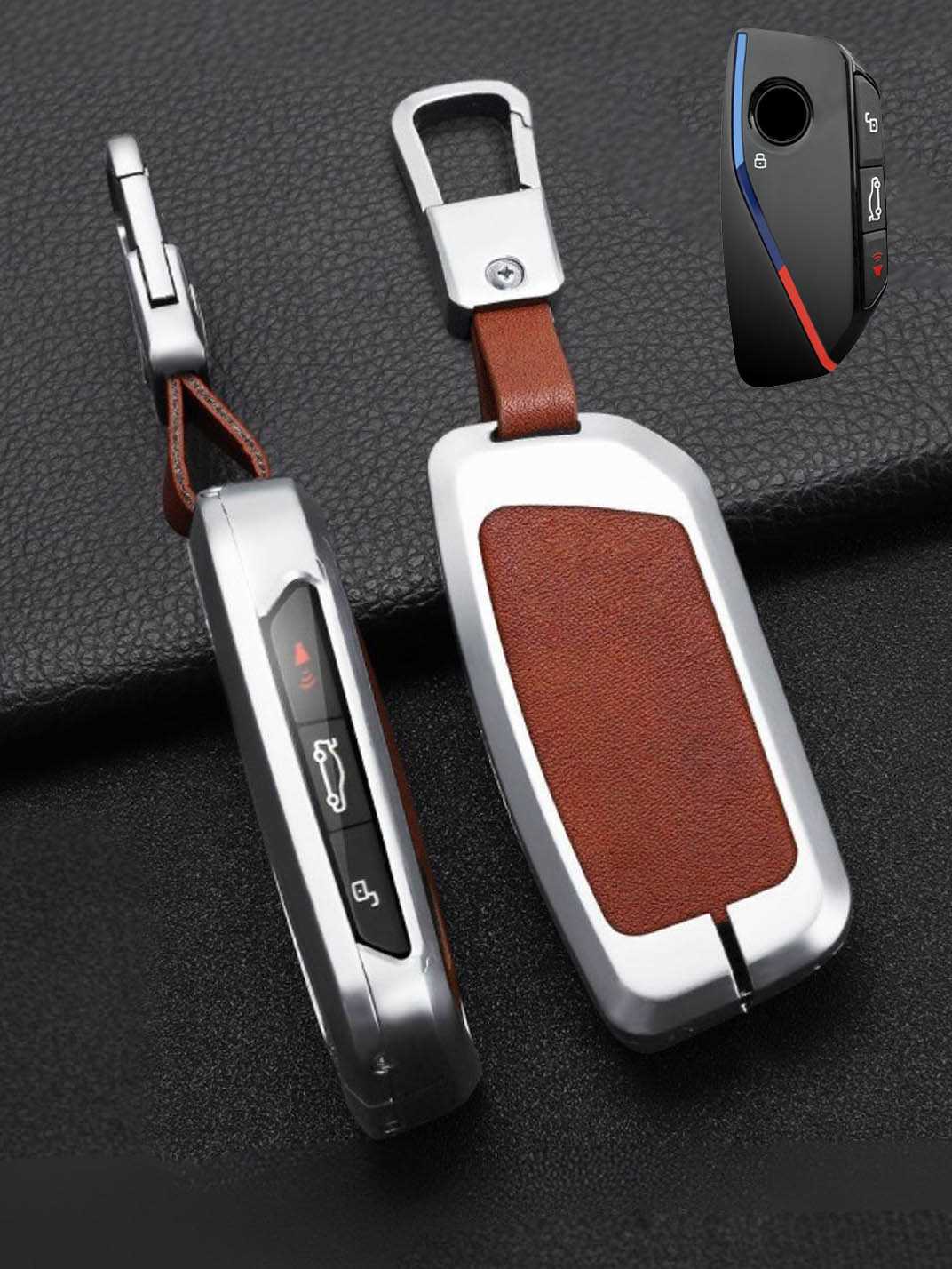 BMW Key Genuine Leather & Metal Frame
