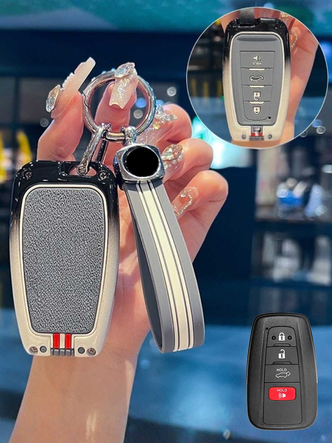 Luxury Colored Alloy Toyota Key Fob Case