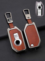 Vintage Leather & Metal Alloy BMW Motorcycle Key Cover