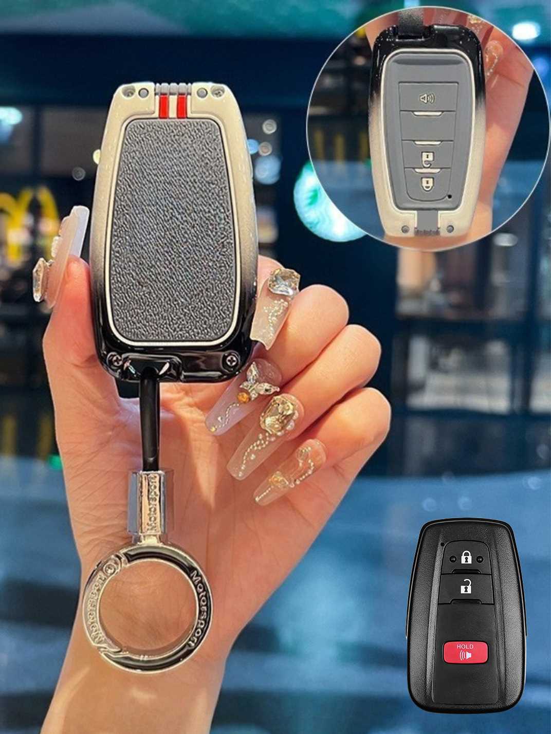Luxury Colored Alloy Toyota Key Fob Case