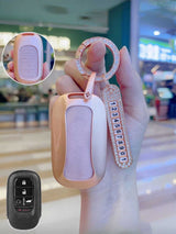 Honda Key Fob Cover with Leather & Metal Frame