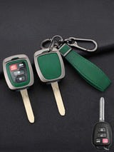 Vintage Leather Metal Alloy Toyota Key Cover