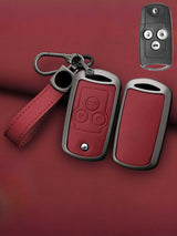 Honda Key Genuine Leather & Metal Frame