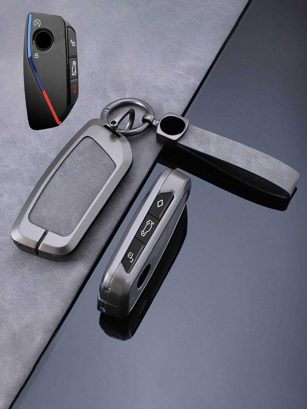BMW Key Genuine Leather & Metal Frame